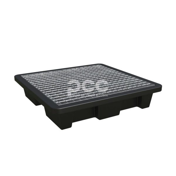 Bacia de retenção em plástico de 30 litros, para contenção de líquidos perigosos em oficinas ou áreas técnicas.