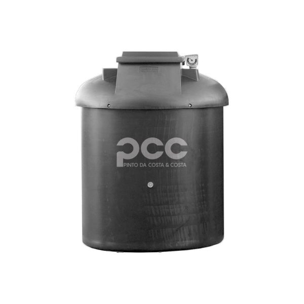 Depósito de óleo usado de 300L em plástico resistente, com tampa e visor de nível, ideal para oficinas e pequenos espaços.