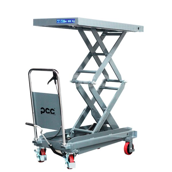 Mesa elevatória metálica para oficinas, com plataforma hidráulica