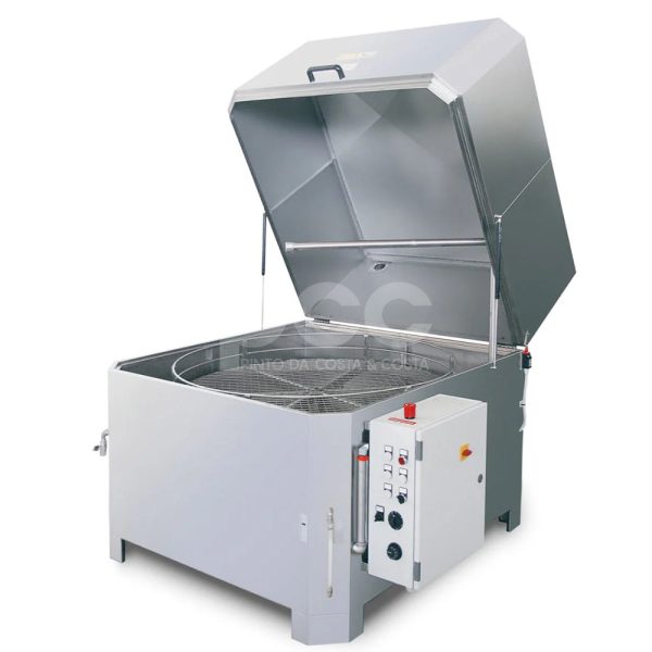 Máquina de limpeza de peças Washer 1150 com cesto rotativo de 1150 mm, adequada para peças grandes em ambiente oficinal ou industrial.
