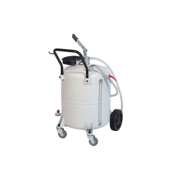 Distribuidor de óleo com bomba manual e depósito móvel de 70 litros