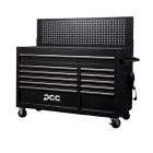 Carrinho de ferramentas PCC com painel perfurado, 11 gavetas e tomada elétrica 220V para oficina profissional.